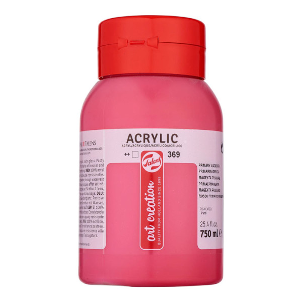 photo-Peinture acrylique - Magenta Primaire - 369 - Pot de 750 ml - Talens Art Creation