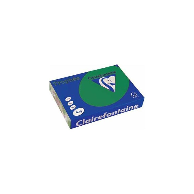 photo-Ramette de papier - A4 - Vert sapin - 160g - Impression - 250 feuilles - Clairefontaine Trophée