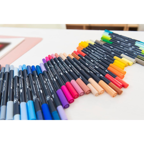 6 Feutres de coloriage - A base d'alcool - Double pointes - Goldfaber - Faber Castell
