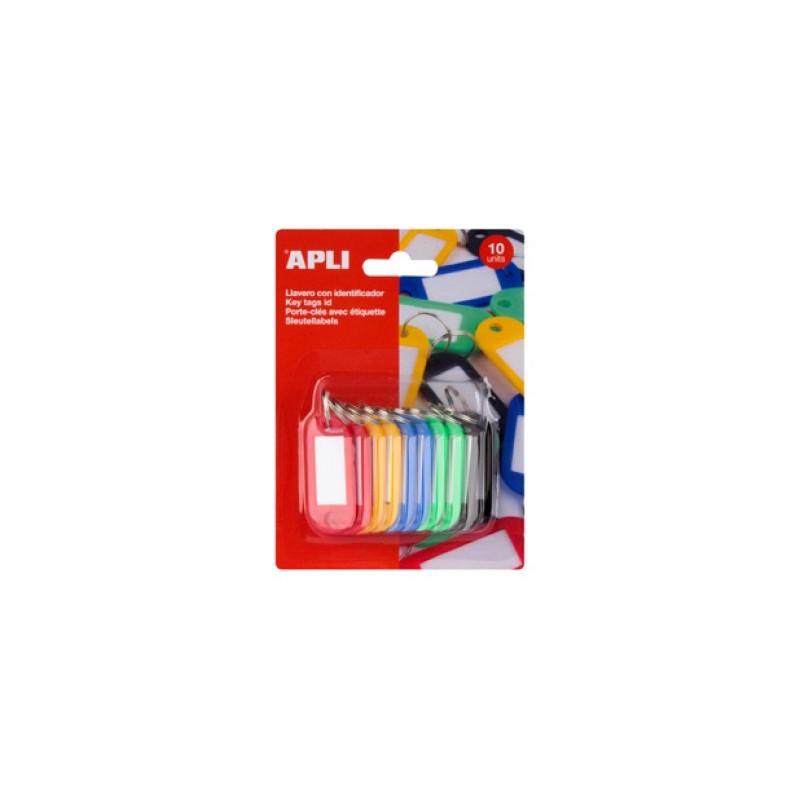 photo-Porte-clés avec étiquettes - Assortiment de couleur - 10 unités - Apli