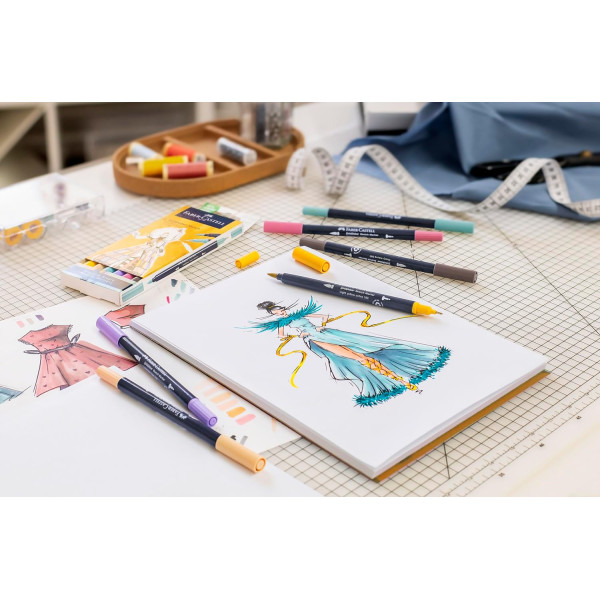 24 feutres de coloriage - A base d'alcool - Double pointes - Faber Castell - Goldfaber