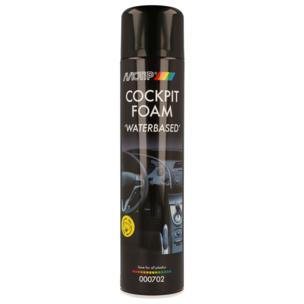 photo-Mousse nettoyante - Pour intérieur de voiture - A base d'eau - MoTip - 600ml
