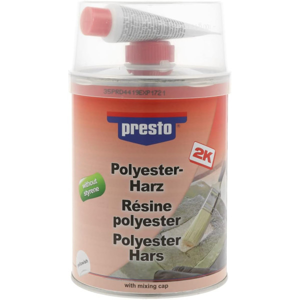 photo-Résine polyester - Mastic - Sans styrène - Presto - Pot de 1kg
