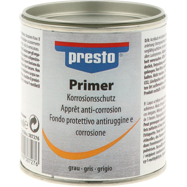 photo-Apprêt - Primaire - Anti-corrosion - Gris - Pour métal - Presto - Pot de 200ml