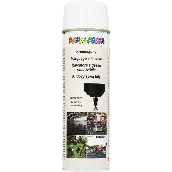 2 bombes de peinture - Blanc - Marquage craie - Repérage - Effaçable - 500ml