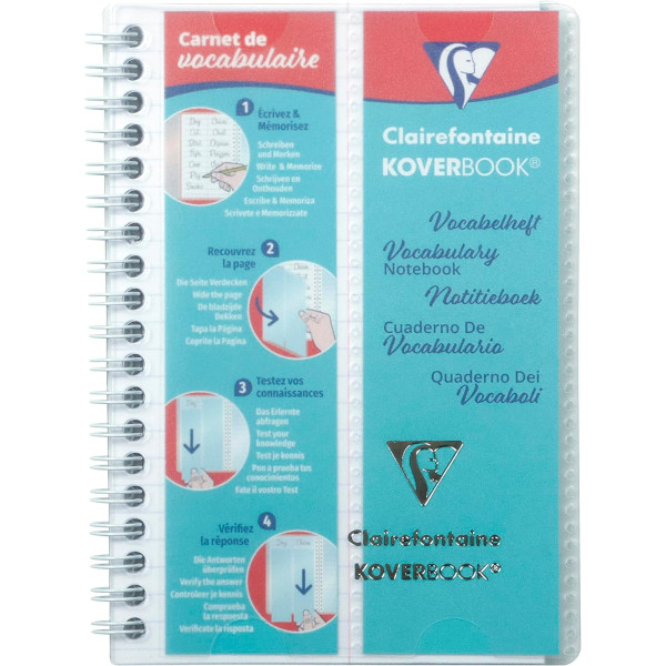 photo-Carnet de vocabulaire - 11x17cm - Polypro - Avec spirales - KoverBook - Clairefontaine