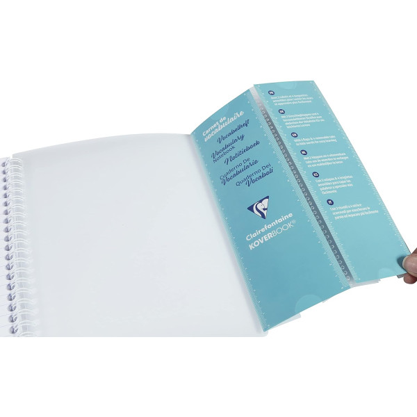 Carnet de vocabulaire - 11x17cm - Polypro - Avec spirales - KoverBook - Clairefontaine