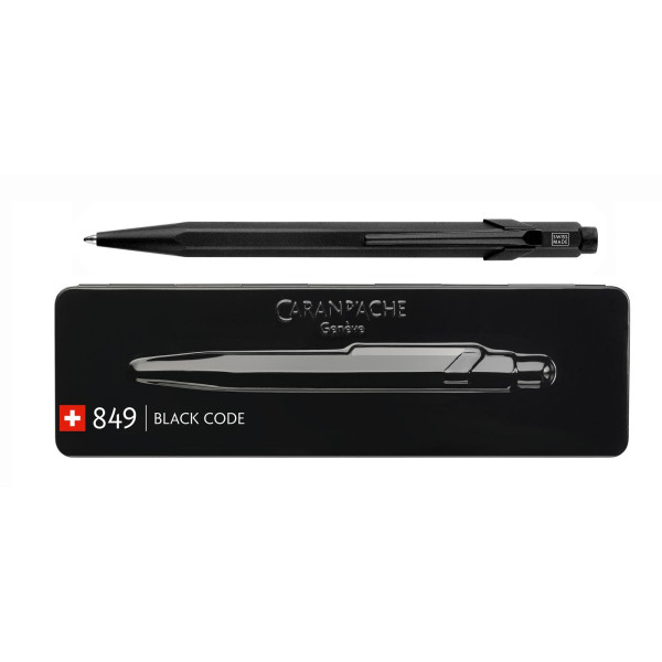 Stylo à bille - Noir - Rétractable - Pointe moyenne - Caran d'Ache - 849 - Premium - Black Code
