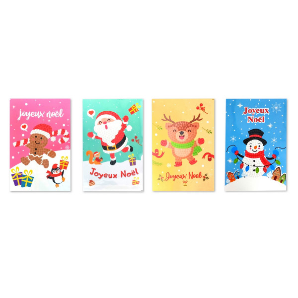 4 cartes de vœux - Diamond painting - Joyeux noël - Ctop