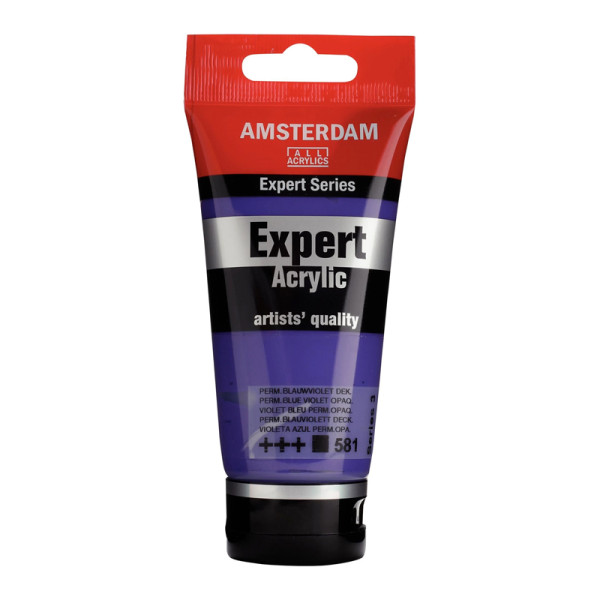 photo-Tube de peinture acrylique - Violet Bleu Permanent Opaque 581 - Expert Acrylic - Amsterdam