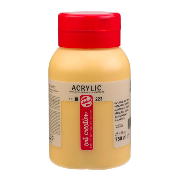 photo-Peinture acrylique - Jaune de Naples Foncé - 223 - Pot de 750 ml - Talens Art Creation
