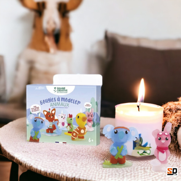 Coffret - Bougies à fabriquer - Animaux - 6 bougies - Enfant dès 6 ans