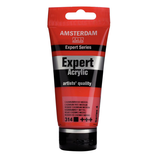 photo-Tube de peinture acrylique - Rouge Cadmium Moyen 314 - Expert Acrylic - Amsterdam