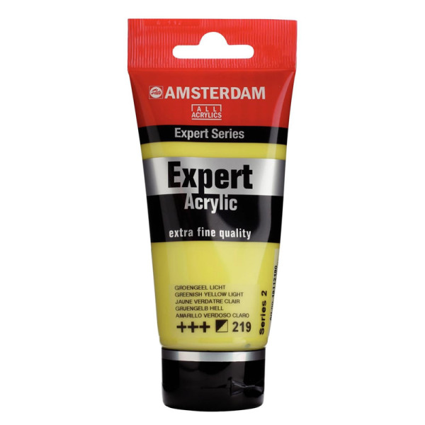 photo-Tube de peinture acrylique - Jaune Verdâtre Clair 219 - Expert Acrylic - Amsterdam