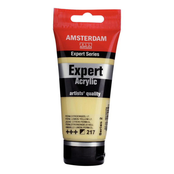 photo-Tube de peinture acrylique - Jaune Citron Permanent Clair 217 - Expert Acrylic - Amsterdam