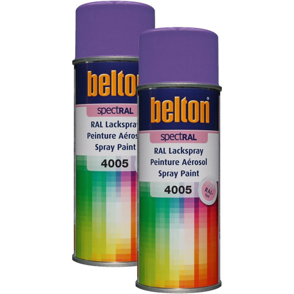 photo-2 bombes de peinture Belton Spectral RAL4005 Lilas Bleu 400ml