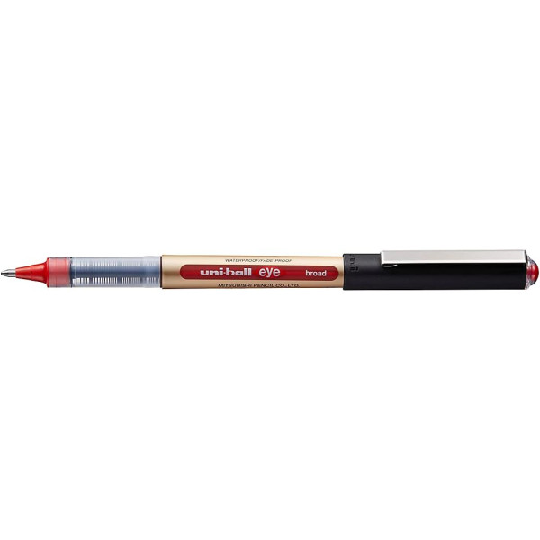 photo - Stylo roller - Pointe large - 1 mm - Rouge - Uni-Ball Eye Broad - Uni-ball
