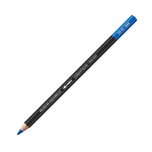 photo-Crayon de couleur - Aquarelle - Bleu de cobalt moyen - Caran d'Ache - Museum Aquarelle