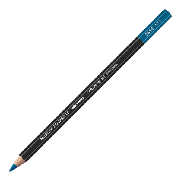 photo-Crayon de couleur - Aquarelle - Bleu turquoise - Caran d'Ache - Museum Aquarelle