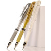3 stylos roller Uni-Ball Signo Broad Blanc métallisé