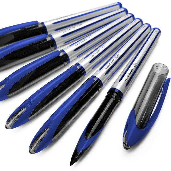 photo-12 stylos roller - Bleu - Mine de 0,7mm - Air - Uni-Ball