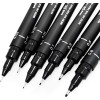 photo-Lot de 6 feutres de dessin uni pin - Noir - Assortiment de tailles - Uni-ball