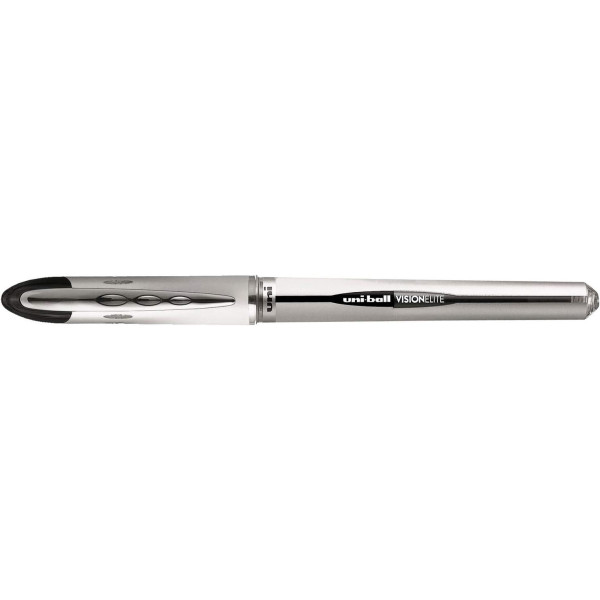 12 stylos roller bille noir vision élite pointe moyenne 0,8mm Uni Ball