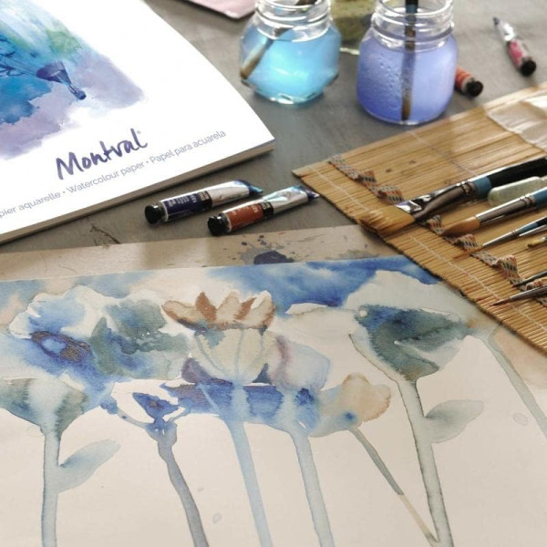 Bloc - Aquarelle - 24x32 cm - Grain fin - 12 Feuilles - 300g - Montval - Canson