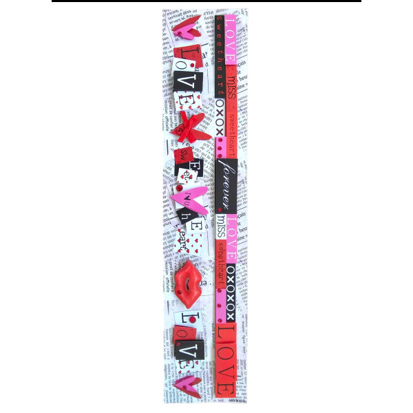 photo -  Bordures Adhésives - 3D - Scrapbooking - Thème Love - Erica