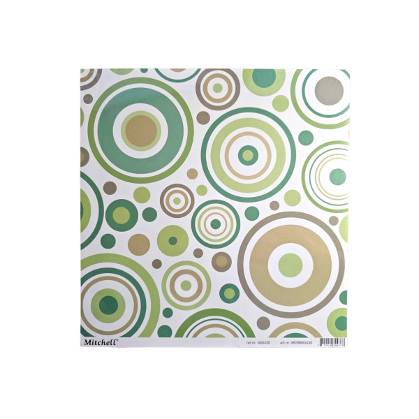 Photo - 10 feuilles de papier - Scrapbooking - Motifs ronds - Vert/marron - 30,5 x 30,5 cm - Erica
