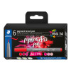 photo-6 feutres - Pointe pinceau - Staedtler - Pigment Arts Pen - Assortis rouge et rose