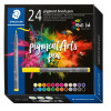 photo-24 feutres - Pointe pinceau - Staedtler - Pigment Arts Pen - Couleurs basiques