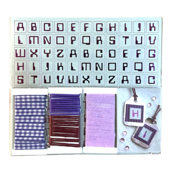 photo-Etiquettes - Embellissements - Scrapbooking - Rubans - Violet et Argent
