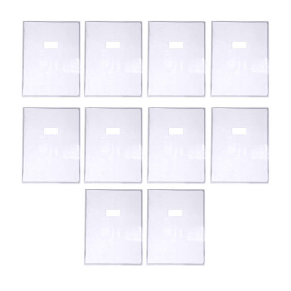 photo-10 grands protège cahier - 24x32cm - Transparent - Avec porte étiquette