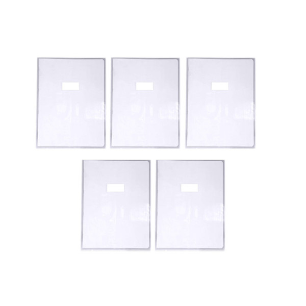 photo-5 grands protèges cahier - 24x32cm - Transparent - Avec porte étiquette