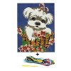 photo-Kit canevas 18 x 14 cm Margot Canevas motif chiot blanc puppy