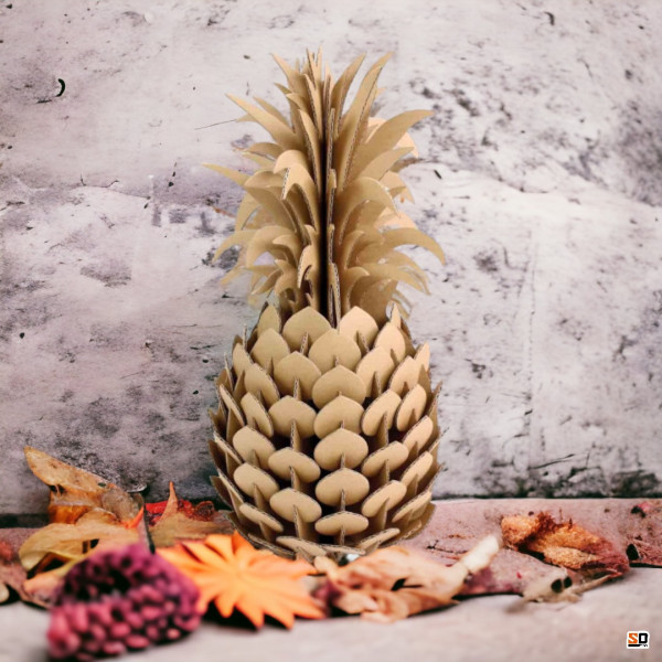Maquette - Ananas - Carton - A monter et décorer - 14x28 cm