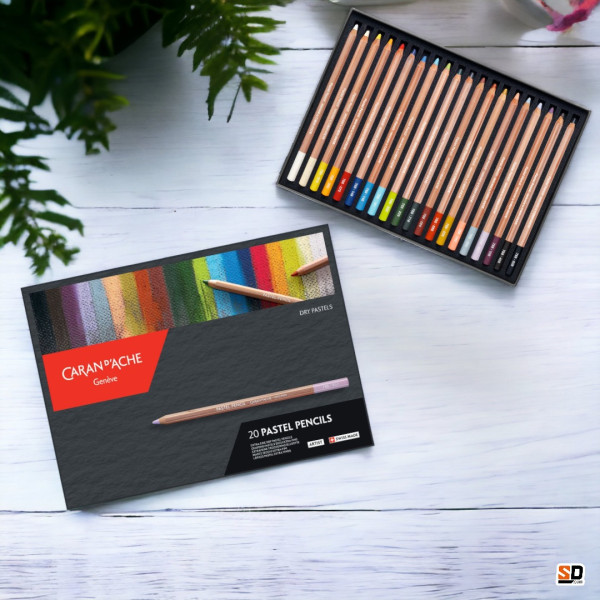 20 crayons de couleur - Pastels secs extra fins - Caran d'Ache - Pastel Pencil