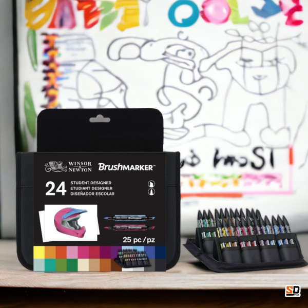 Feutres - Promarker brush - Trousse de 24 couleurs - Winsor et Newton - Dessin - Illustration