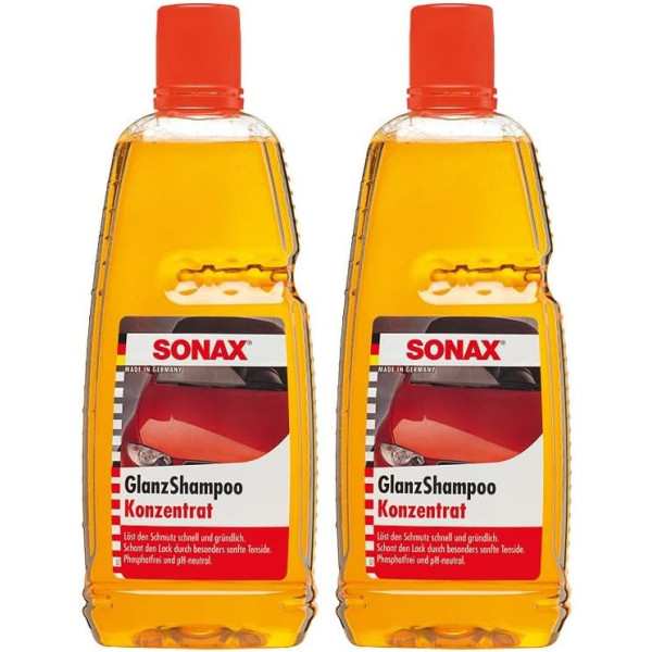 photo-Lot de 2 shampooing - Brillant - Concentré - Carrosserie - Auto - pH neutre - SONAX