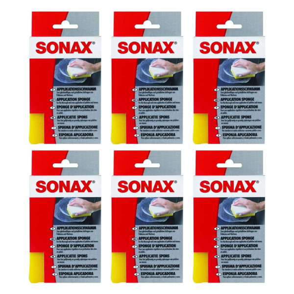 photo-Lot de 6 éponges d'application - Polish et cire - Carrosserie de voiture - SONAX