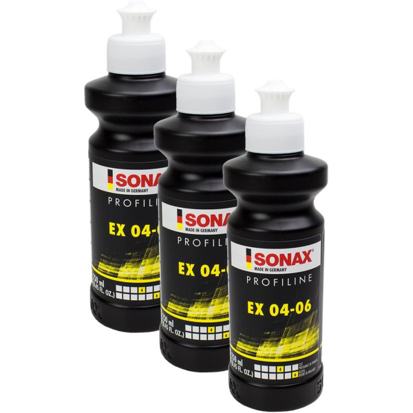 photo-Polish - SONAX - Profiline ExCut 04-06 - Carrosserie de voiture - 3 flacons 250ml