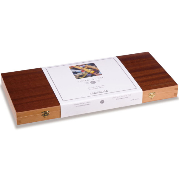 Pastels à l'écu - Sennelier - Tendres - Coffret bois - 50 couleurs assorties