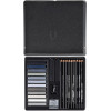 photo-Crayons esquisse - Pastels - Tons gris - Beaux-arts - Boîte métal - 25 pièces - Lyra