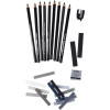 Crayons esquisse - Pastels - Tons gris - Beaux-arts - Boîte métal - 25 pièces - Lyra