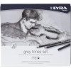 Crayons esquisse - Pastels - Tons gris - Beaux-arts - Boîte métal - 25 pièces - Lyra