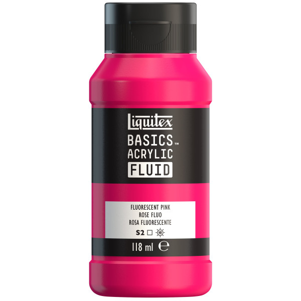 photo-Peinture acrylique - Fluide - Rose fluo - Liquitex - Basics Acrylic - 118ml
