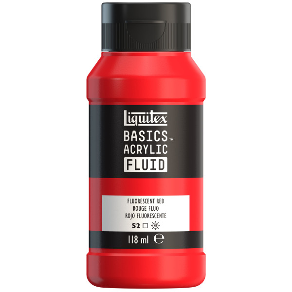 photo-Peinture acrylique - Fluide - Rouge fluo - Liquitex - Basics Acrylic - 118ml