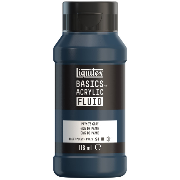 photo-Peinture acrylique - Fluide - Gris de Payne - Liquitex - Basics Acrylic fluid - 118ml