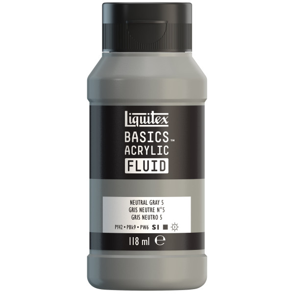 photo-Peinture acrylique - Fluide - Gris neutre - Liquitex - Basics Acrylic fluid - 118ml